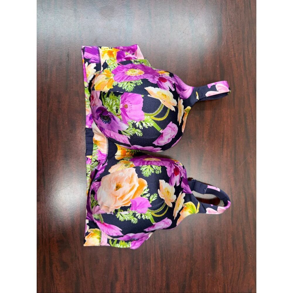 Cacique Comfort Bliss Lightly Lined Full Coveralls Floral Bra Size 40DDD